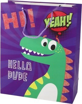 Çantë dhurate Leantoys Purple Dinosaur, 41.5x30x12cm, lejla
