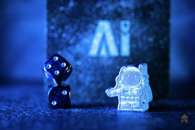 Lojë tavoline AI Space Puzzle, me bashkëpunim, me hamendje, plot me ngjyra