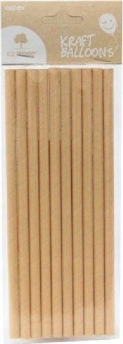 Kashte letre për milkshake Papstar Balloons, 8mm, set 10 copë, ngjyrë kraft