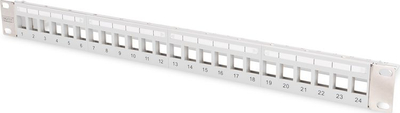 Patch panel Digitus DN-91410-LF, 19" 1U, 24 porta keystone, gri
