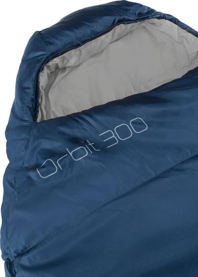 Thes gjumi Easy Camp Orbit 300, formë mummy, për verë e vjeshtë, blu i errët