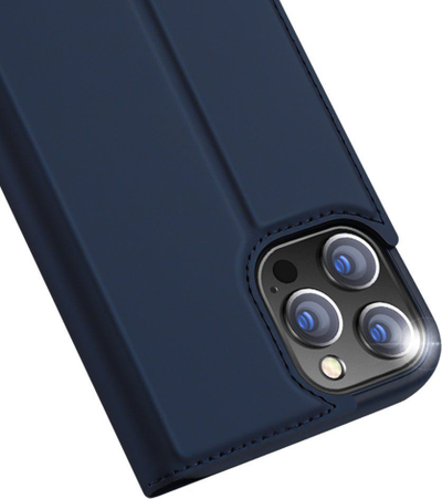 Mbulesë flip Dux Ducis Skin Pro për iPhone 13 Pro, me xhep karte, blu