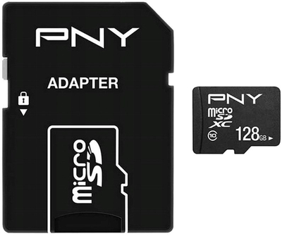 Kartë memorie PNY Performance Plus MicroSDXC, 128GB, Class 10, e zezë