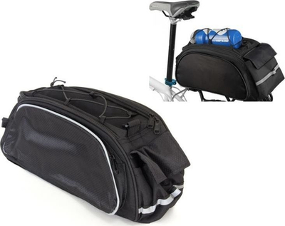 Çantë bagazhi për biçikletë Rear Pannier, 15L, poliestër i papërshkueshëm nga uji, e zezë