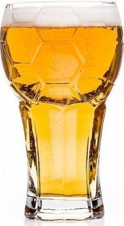Gotë për birrë GM Football, 600 ml, transparente