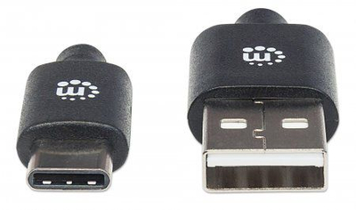 Kabllo USB Manhattan USB A në USB C, 0.5 m, USB 2.0, e zezë