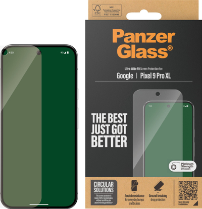 Заштитно стакло PanzerGlass за Google Pixel 9 Pro XL, Ultra Wide Fit, проѕирно