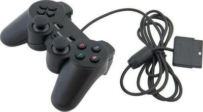 Контролер Aptel Sony PS2 Dual Shock, жичен, црн