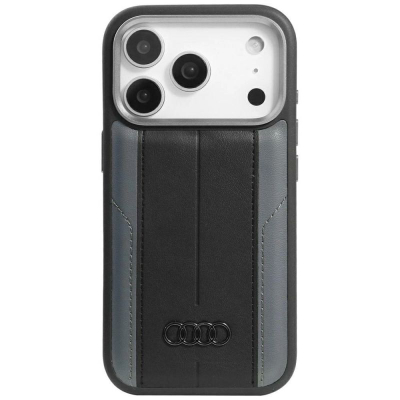 Kapak telefoni Audi Case A6 për iPhone 17 Pro, lëkurë sintetike, MagSafe, i zi