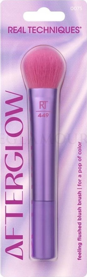 Furçë blush Real Techniques Afterglow Feeling Flushed 449, me qime sintetike, me ngjyrë vjollcë rozë