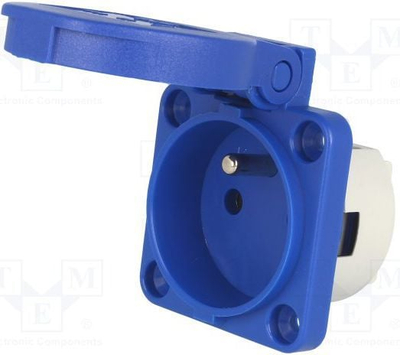 Prizë paneli PCE 1040-0bsc, 230V 10/16A 2P+E, IP54, blu