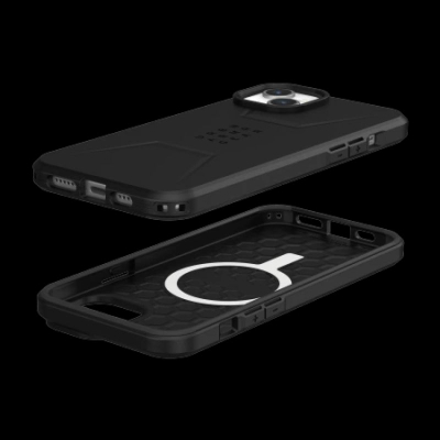 Këllëf telefoni UAG Civilian për iPhone 15 Plus, MagSafe, i zi
