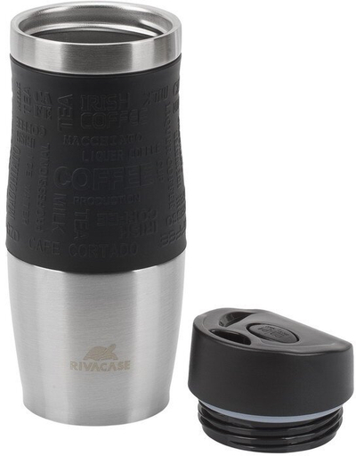 Termos Rivacase Thermal Mug, 380ml, çelik inox, argjend