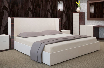 Çarçaf fitted Jersey dopio, 220x200 cm, pambuk poliester, gri