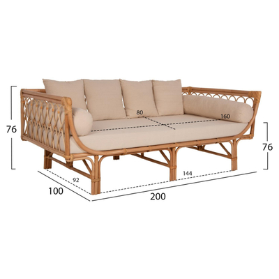 Divan ditor Aliki 200x100x86Hcm (HM9658), bezhë