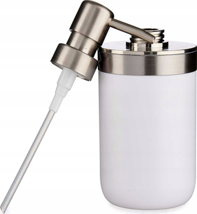 Shpërndarës sapuni Silver White, 350 ml, i bardhë me ngjyrë argjendi