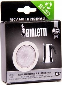Set rezervë Bialetti Venus, sitë filtri dhe unazë gome, 6 filxhanë
