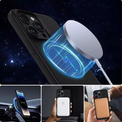 Kapak telefoni Tech-Protect Silicone MagSafe për iPhone 13 14, silikon, i zi