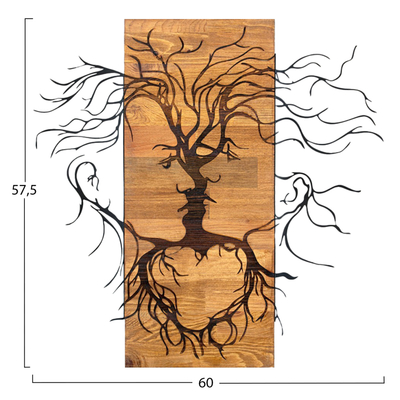 Dekor muri Faces HM4807, dru dhe metal, 60x57.5cm, i zi