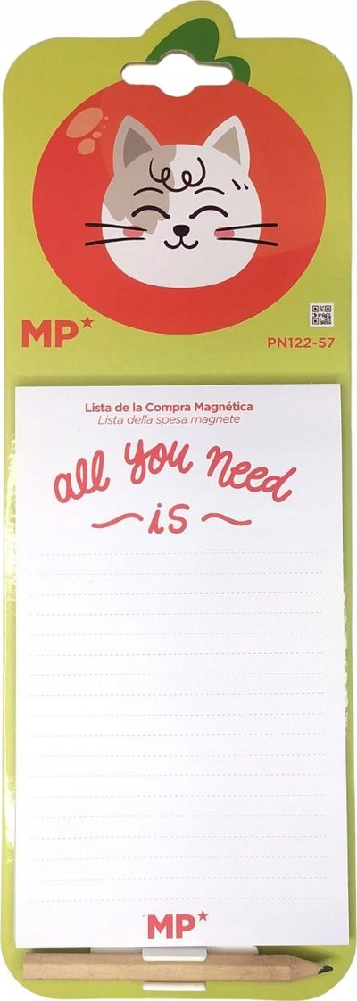 Bllok magnetik për frigorifer MP Main Paper, me laps, i bardhë