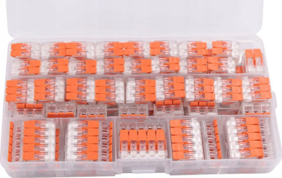 Set lidhësa elektrikë të shpejtë Eurokomp E6079, 75 copë, për tela njëpërçues dhe shumëpërçues, shumëngjyrësh