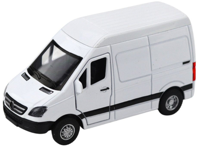 Lodër makinë metalike Delivery Car, pull back, drita dhe tinguj, e bardhë, 1:32