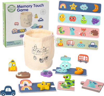 Loja puzzle Woopie Green Memory Touch Game, druri edukativ, forma me ngjyra, shumëngjyrëshe