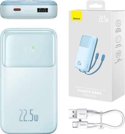 Powerbank Baseus Comet, 10000mAh, 22.5W, blu
