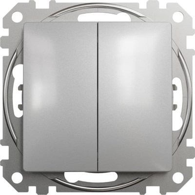Ndërprerës shkalle i dyfishtë Schneider Electric Sedna Design SDD113108, IP20, 2300W, argjendtë
