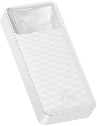Powerbank me ekran dixhital Baseus Bipow, 20000mAh, 20W, i bardhë