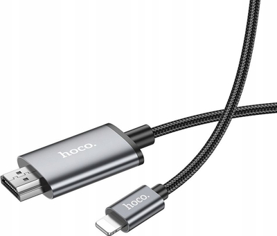 Kabllo video Hoco UA27 Lightning në HDMI, 2m, Full HD 1080p, gri
