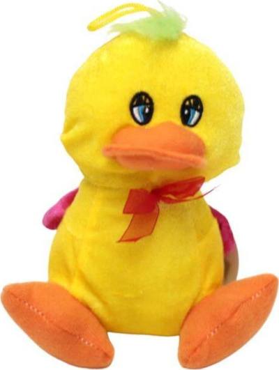 Lodër pelushi Colorful Duckling, rosë e butë, 18cm, shumëngjyrëshe