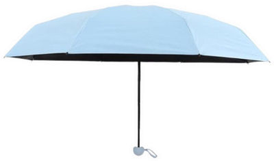 Çadër xhepi palos, UPF 50+, 90 cm, blu e çelët