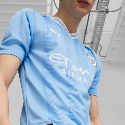 Fanellë futbolli Puma Manchester City Home 2023 24, për meshkuj, përmasë S, blu e hapur
