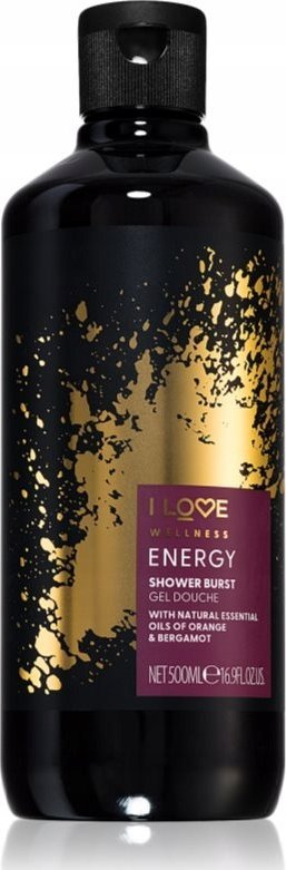 Xhel dushi I LOVE Wellness Shower Burst Energy, 500ml, aromë portokalli dhe bergamoti