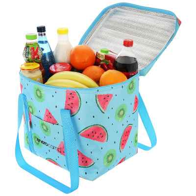 Çantë termike Enero Camp, 28L, me shtresë alumini, blu me fruta