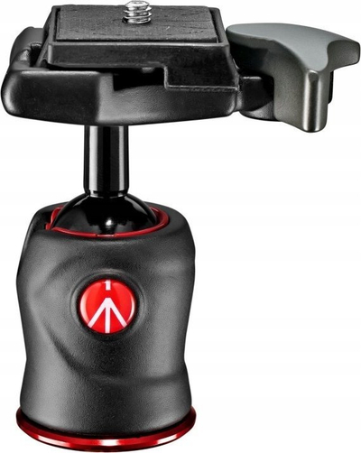 Kokë tripodi Manfrotto 490 Center Ball Head, e lehtë, kompakte, e zezë
