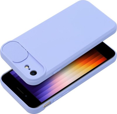 Këllëf telefoni Smarty Slide Case për iPhone 7 8 SE 2020 2022, TPU, kapak rrëshqitës kamere, vjollcë