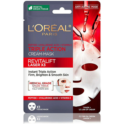 Maskë kundër plakjes së lëkurës L´Oréal Paris Revitalift Laser X3 triple effect, 28 g