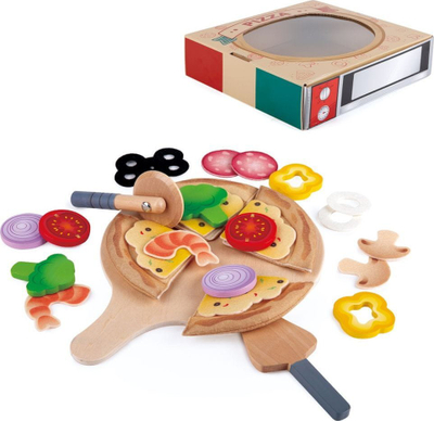 Set loje kuzhine Hape Kitchen Perfect Pizza, 2 në 1 furrë dhe kuti për dërgim pice, 29 pjesë, shumëngjyrësh