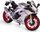 Model motori Daff RMZ Aprilia RSV4 RR 2020, shkalla 1:12, argjend
