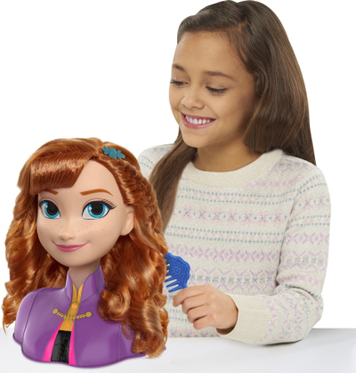 Kokë stilimi Disney Frozen 2 Anna Styling Head, 14 pjesë, për kalamaj 3+, vjollcë