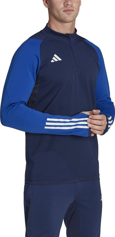Bluzë stërvitje Adidas Tiro 23 Competition M HK7645, Aeroready, me zinxhir gjysmë, blu