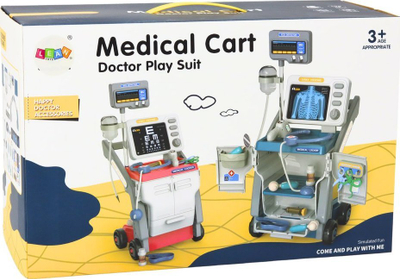 Сет доктори Leantoys Little Doctor Set, со количка, со светла, сина