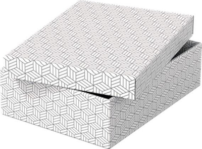 Kuti dekorative kartoni Esselte, set me 3 copë, 265x100x360mm, të bardha