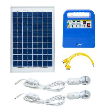 Sistem diellor fotovoltaik PNI GreenHouse H01, 30W, bateri 12V 7Ah, 2 llampa LED