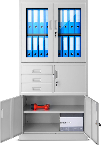 Kabinet zyre Filip Office, metalik, gri