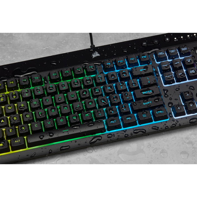 Tastierë Corsair K55 RGB PRO, USB, layout gjerman QWERTZ, e zezë