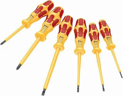 Set kaçavidash Wera 1060 i 1065 i 6 VDE Kraftform, izolim VDE, dorezë e rehatoshme, shumëngjyrësh