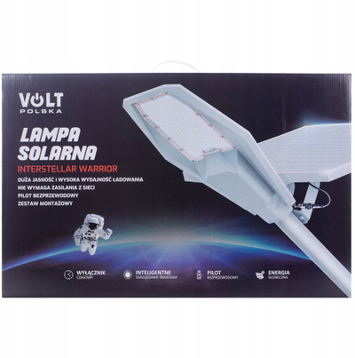 Lampë rrugore solare LED, 360W, panel 40W me sensor, gri